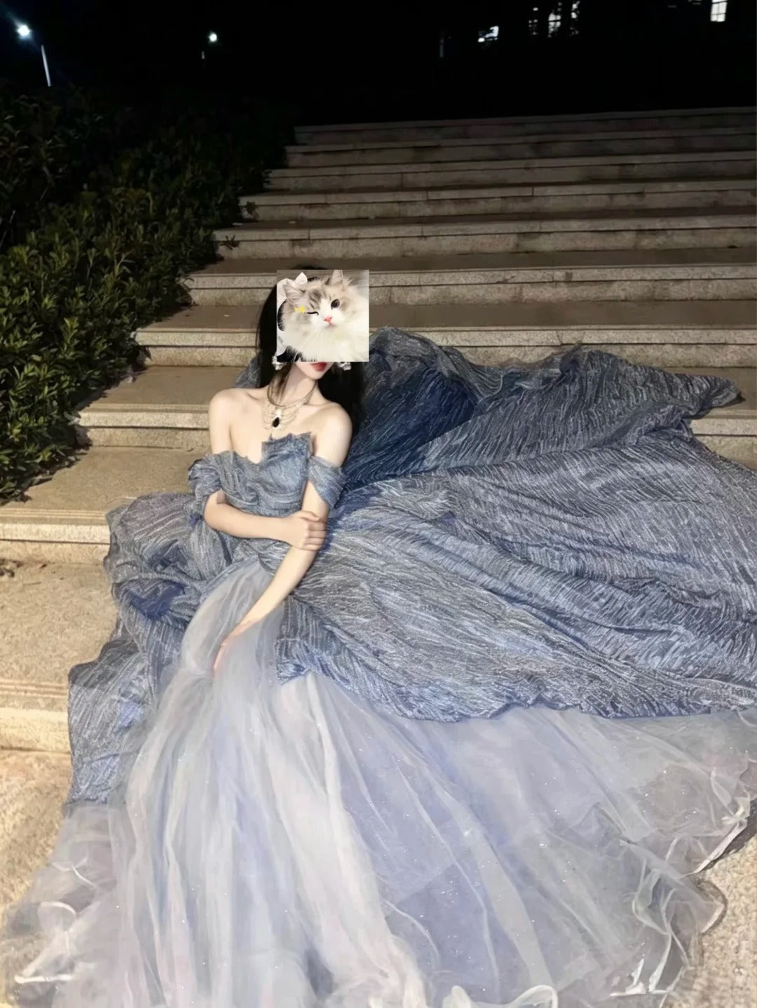 Princess Ball Gown Off The Shoulder Dusty Blue Quince Dress Long Sweet 15 16 Quinceanera Dresses Vestido de princesa RB4476