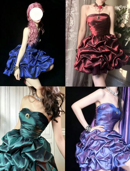 Glam Ball Gown Sweetheart Purple With Gem Party Dress Cocktail Gown Homecoming Dresses N3814
