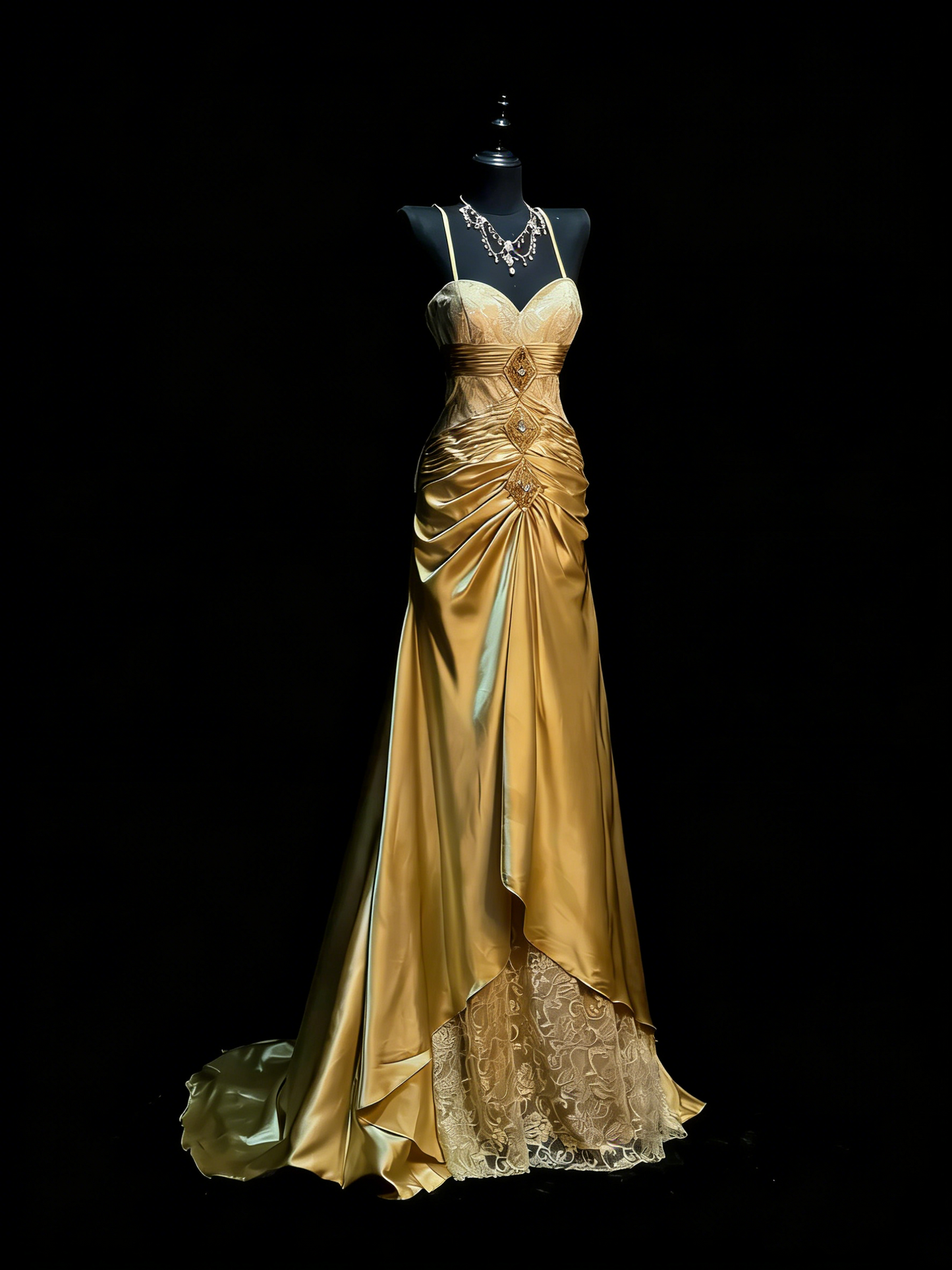 Modest A line Halter Gold Satin College Formal Outfit Long Prom Graduation Dresses For Teens N1182