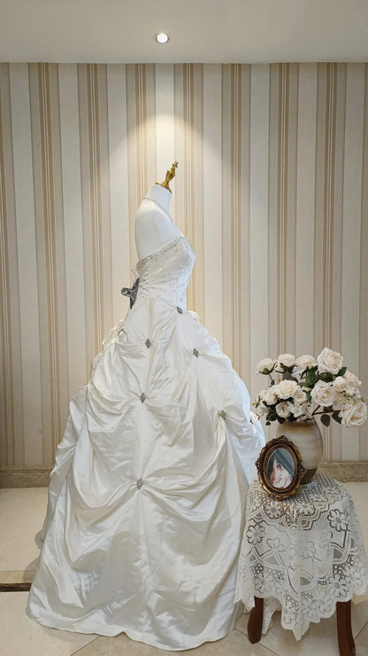 Vintage Wedding Dresses Ball Gown Sweetheart With Beading Summer Long Wedding Dress N4209