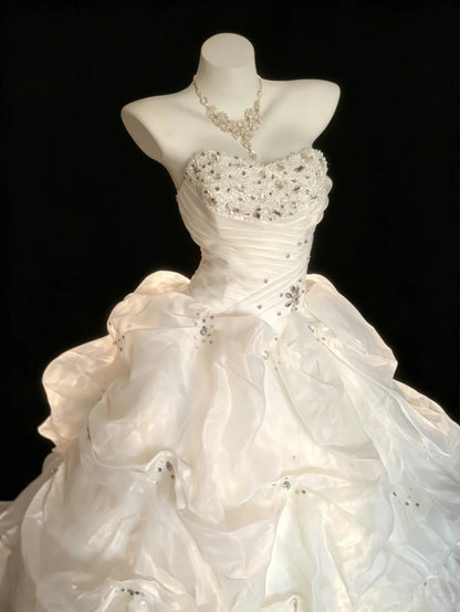 Fairy Quince Dress Ball Gown Sweetheart White Tiered Sweet 16 Quinceanera Dresses 15 Vestidos De Fiesta N4484