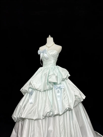 Sweet 16 Dresses Long Ball Gown Sweet Sixteen Long Birthday Dress Strapless Light Sky Blue Formal Gown RC0282
