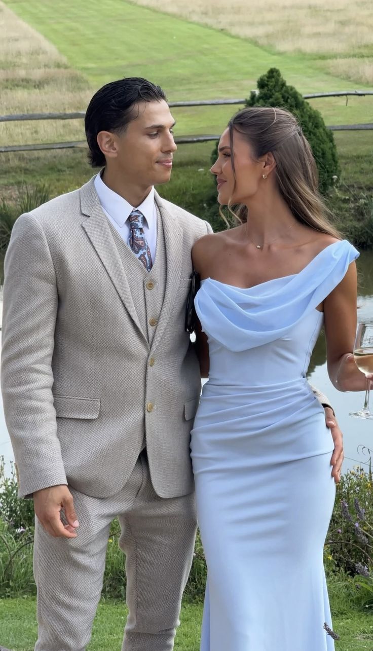 Simple Mermaid One Shoulder Light Sky Blue Chiffon Long Prom Dresses Formal Dress Party Wedding Gudest Birthday Outfits N440