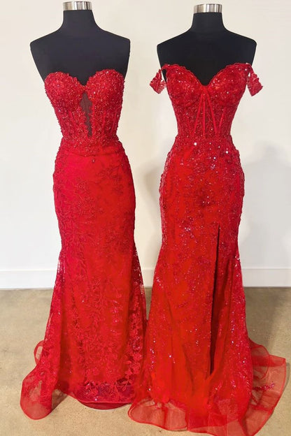 Lace Appliques Sweetheart Keyhole Trumpet Long Prom Dress Formal Gowns Inspo Evening Outfit N248