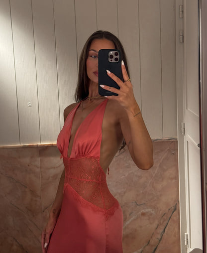 Classy Prom Dresses Inspiration Sheath Halter Pink Silky Satin Long Semi Formal Dance Grad Prom Dress For Teens High Schools AB1953