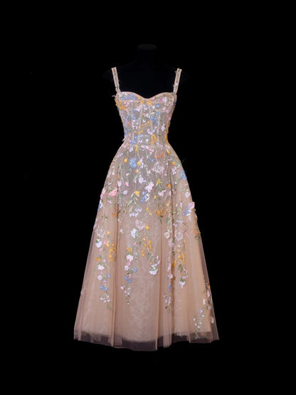 Elegant A line Sweetheart Floral Lace 18th Birthday Elegant Outfit Formal Prom Dresses N4180