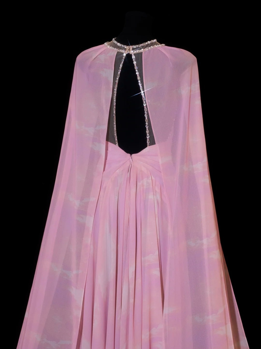 Elegant A line High Neck Pink Chiffon Backless 18th Birthday Elegant Outfit Formal Long Prom Dresses N4179