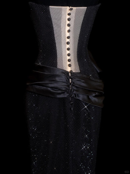 Gorgeous Prom Dresses Mermaid Strapless Black Tie Sequin For Women Formal Evening Outfits N3789
