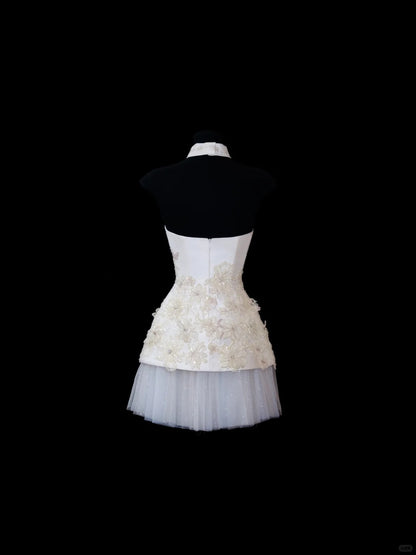 Sweet 16 dress inspo Hoco dress A Line Strapless White Sequin Short Mini Homecoming Dresses Inspo Graduation Outfits RB6647