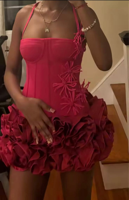 Elegant Sheath Halter For Black Women Party Dress Short Mini 16th Birthday Dresses Hoco Outfits RB3405