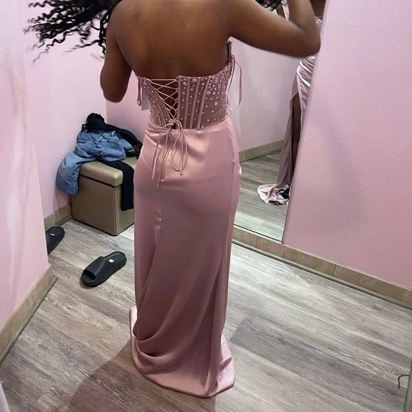 Modest Mermaid Sweetheart Pink Split Prom Dresses Inspo For Teens Formal Dress Party Outfits Prom Gowns AB064