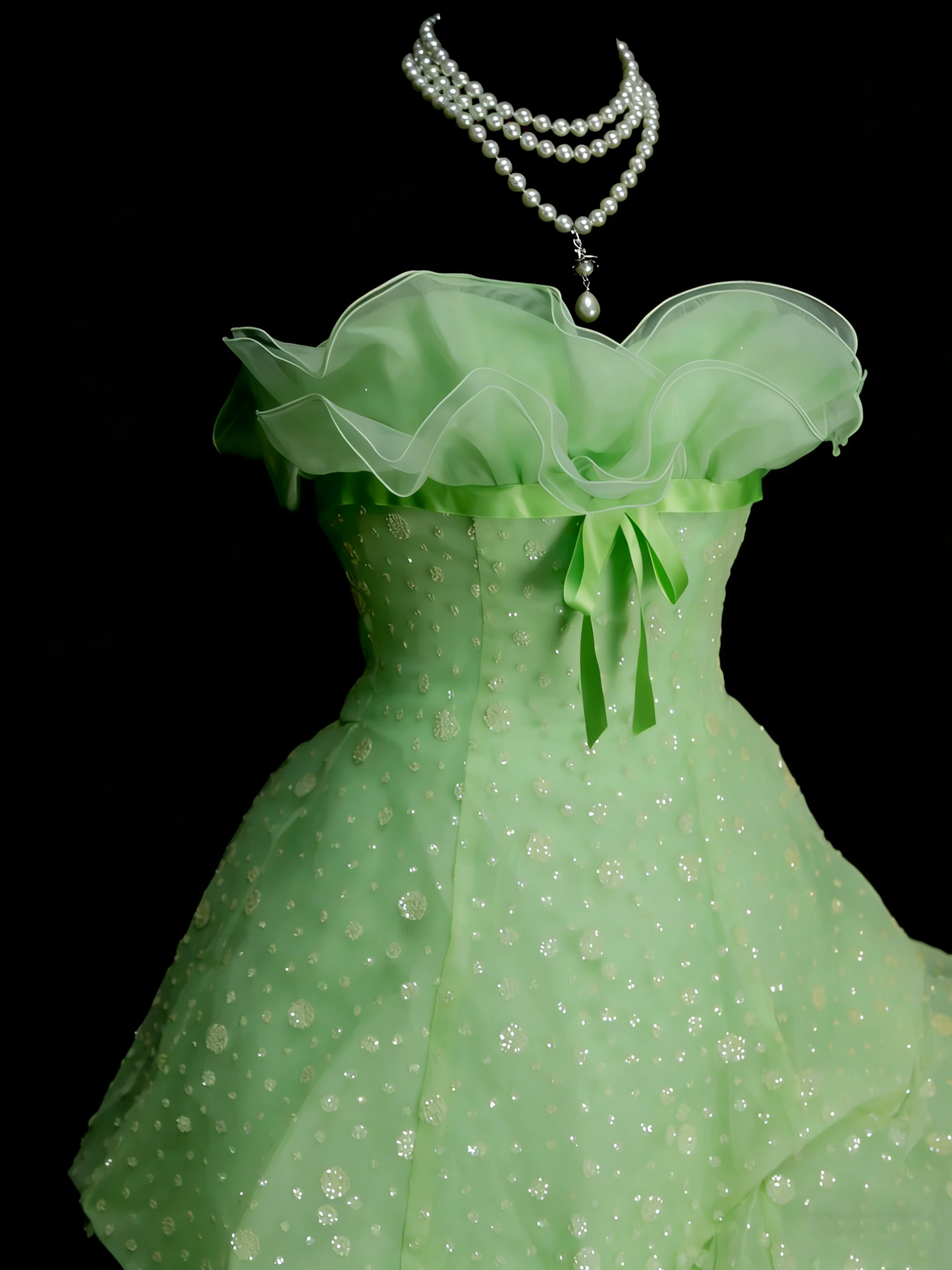 Modest Ball Gown Sweetheart Green Organza 80s Long Prom Dresses Inspiration Party Gowns Vintage Sweet 16 Dress N1311