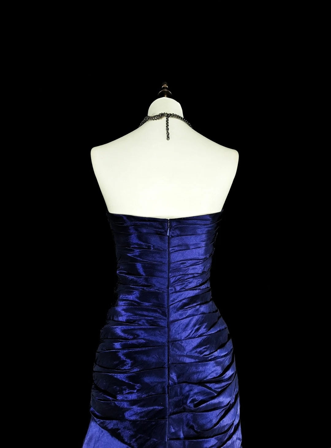 Vintage 1760s Mermaid Sweetheart Royal Blue With Satin Pleated Long Prom Dresses N1605