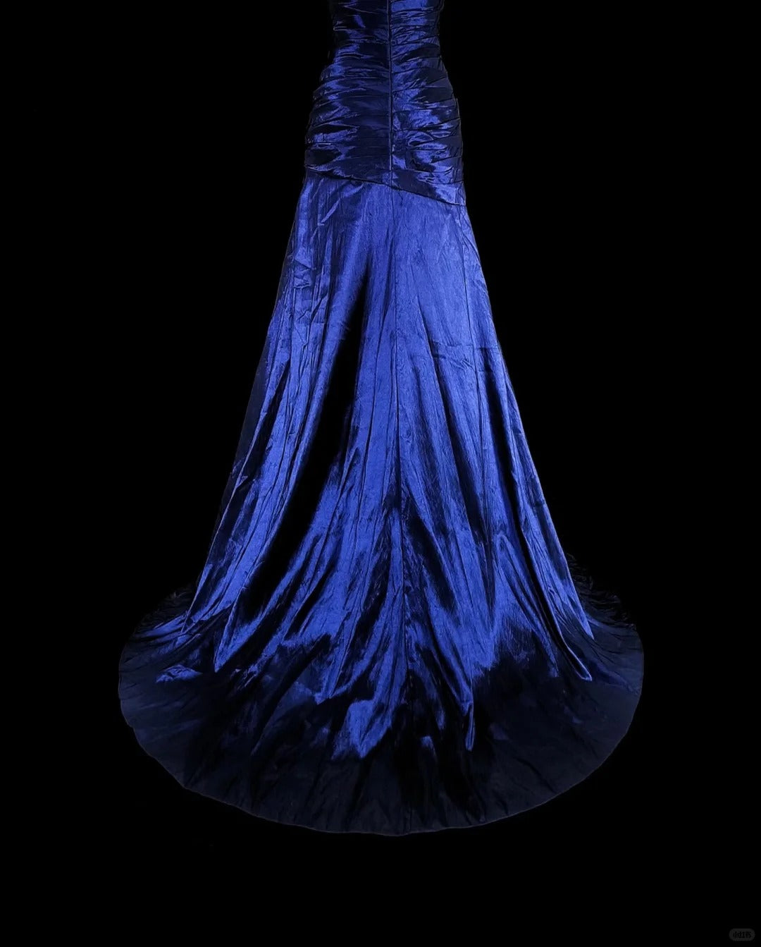 Vintage 1760s Mermaid Sweetheart Royal Blue With Satin Pleated Long Prom Dresses N1605