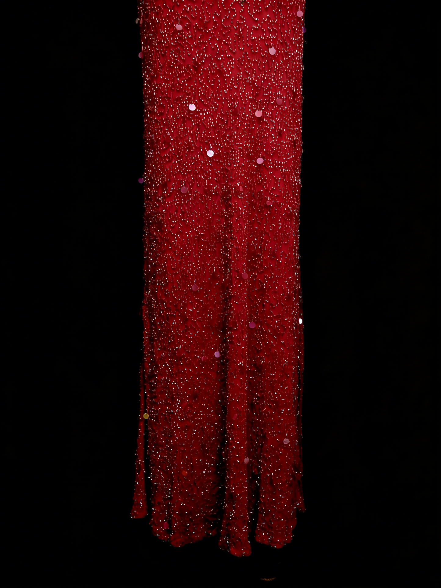 Modest Night Aesthetic Sheath Scoop Neck Red Sequins College Formal Outfit Long Prom Graduation Dresses For Teens N1155
