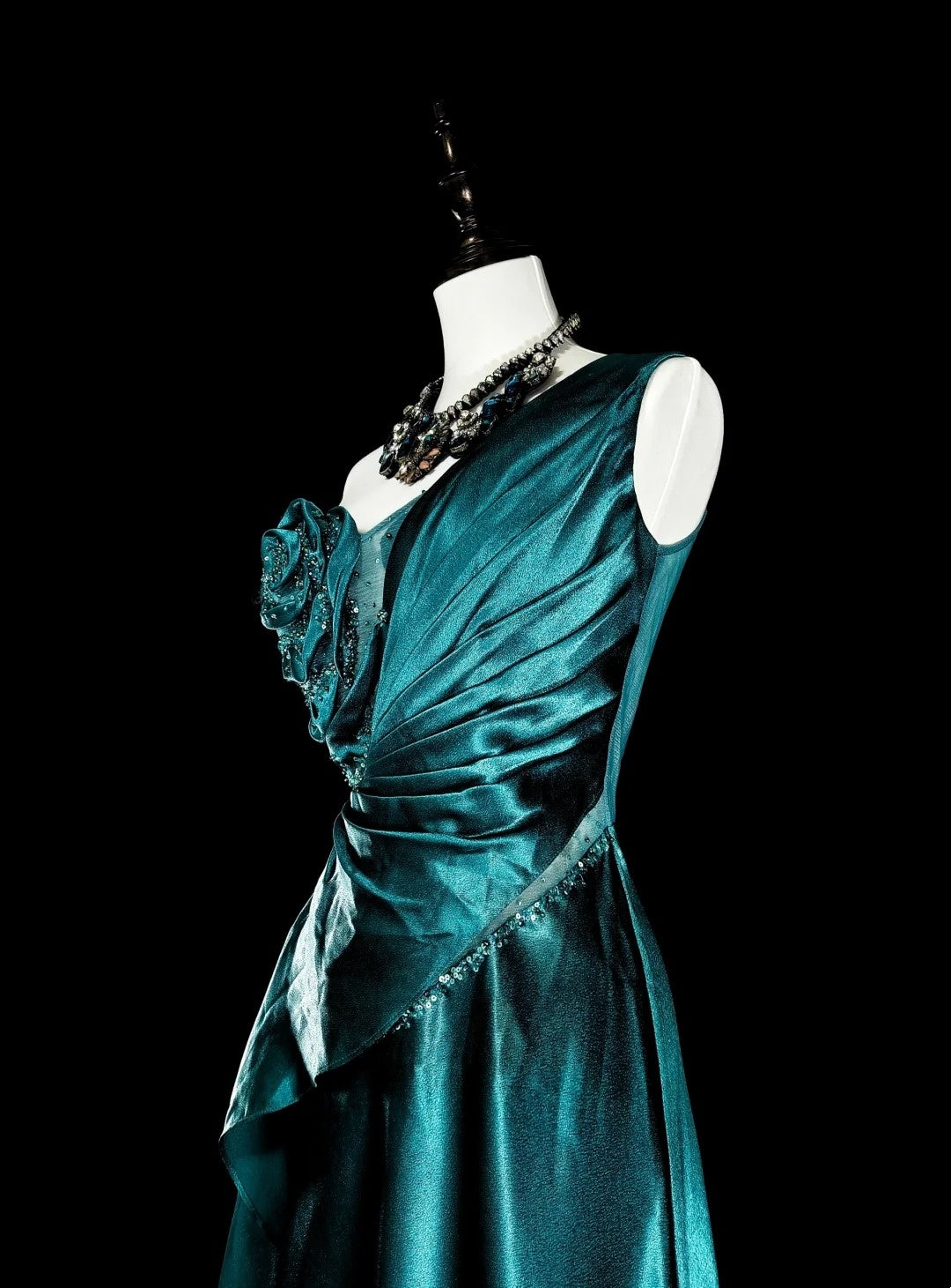 Vintage Prom Dresses Aesthetic 1950s Retro Classy A Line Dark Green Long Inspo Formal Gowns N1992