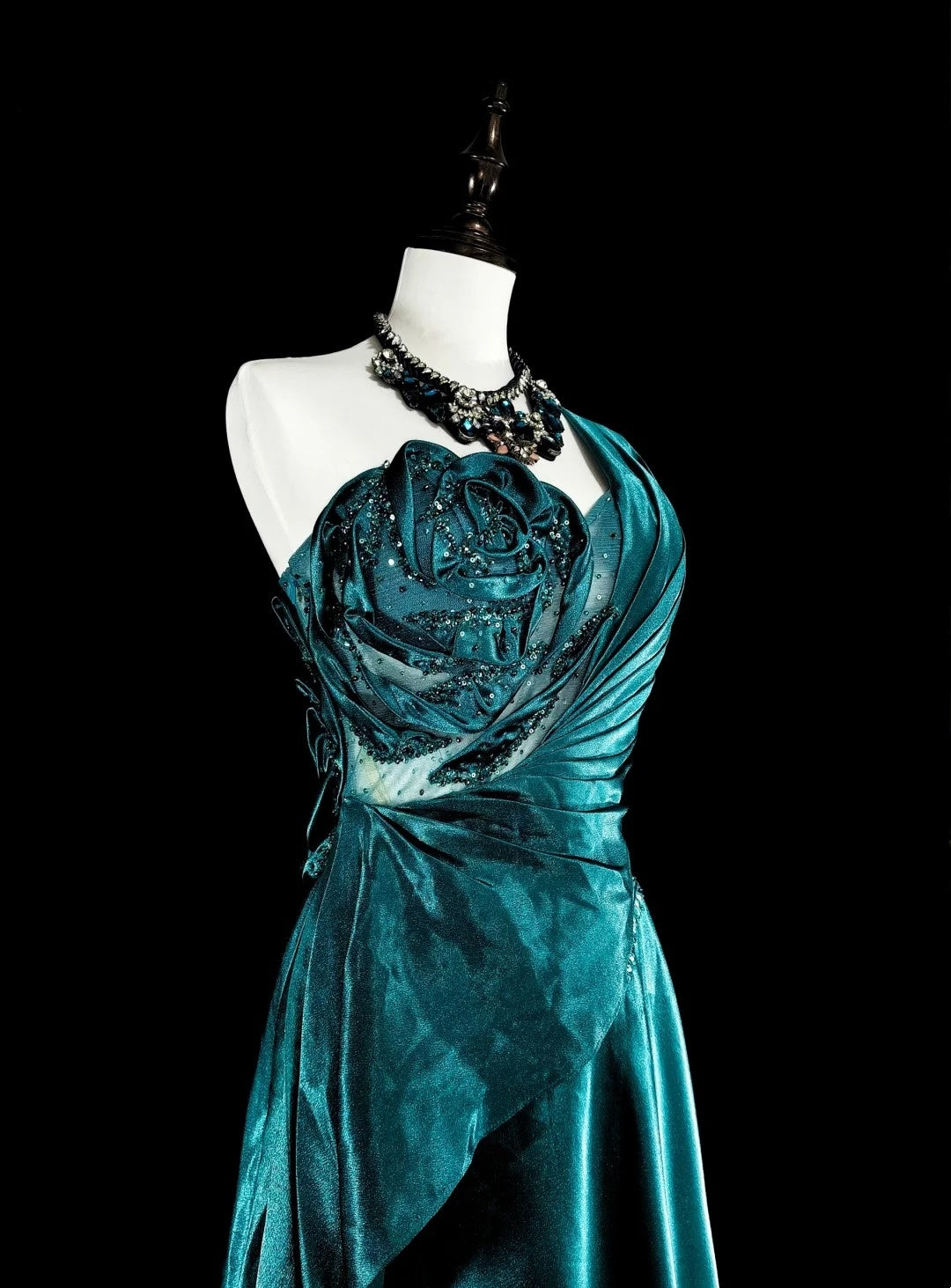 Vintage Prom Dresses Aesthetic 1950s Retro Classy A Line Dark Green Long Inspo Formal Gowns N1992