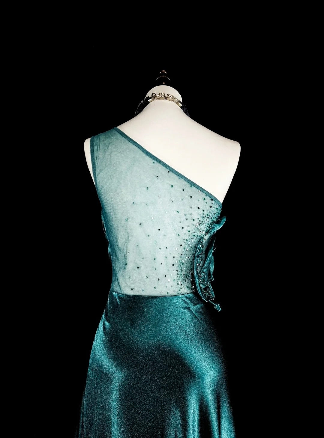 Vintage Prom Dresses Aesthetic 1950s Retro Classy A Line Dark Green Long Inspo Formal Gowns N1992