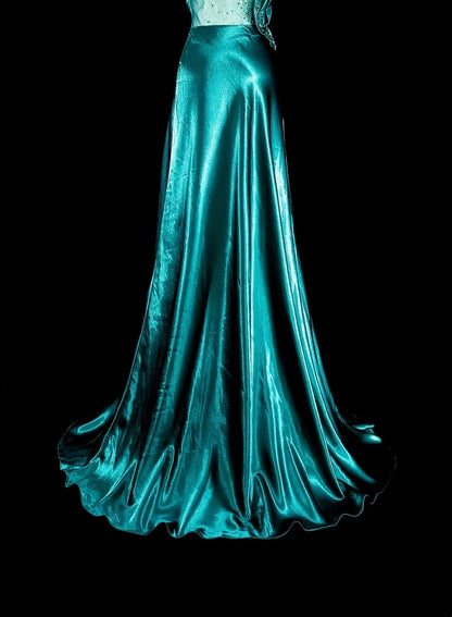 Vintage Prom Dresses Aesthetic 1950s Retro Classy A Line Dark Green Long Inspo Formal Gowns N1992