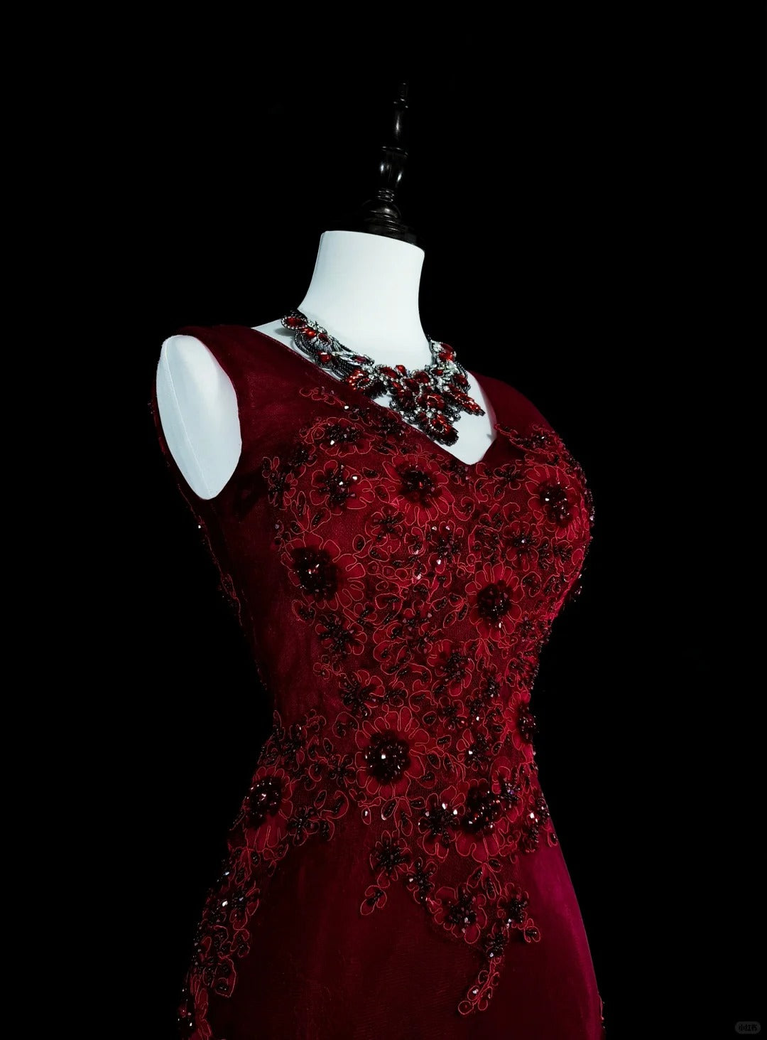 Vintage Prom Dresses Aesthetic 1960s Retro V Neck Mermaid Burgundy Long Party Dress N2146