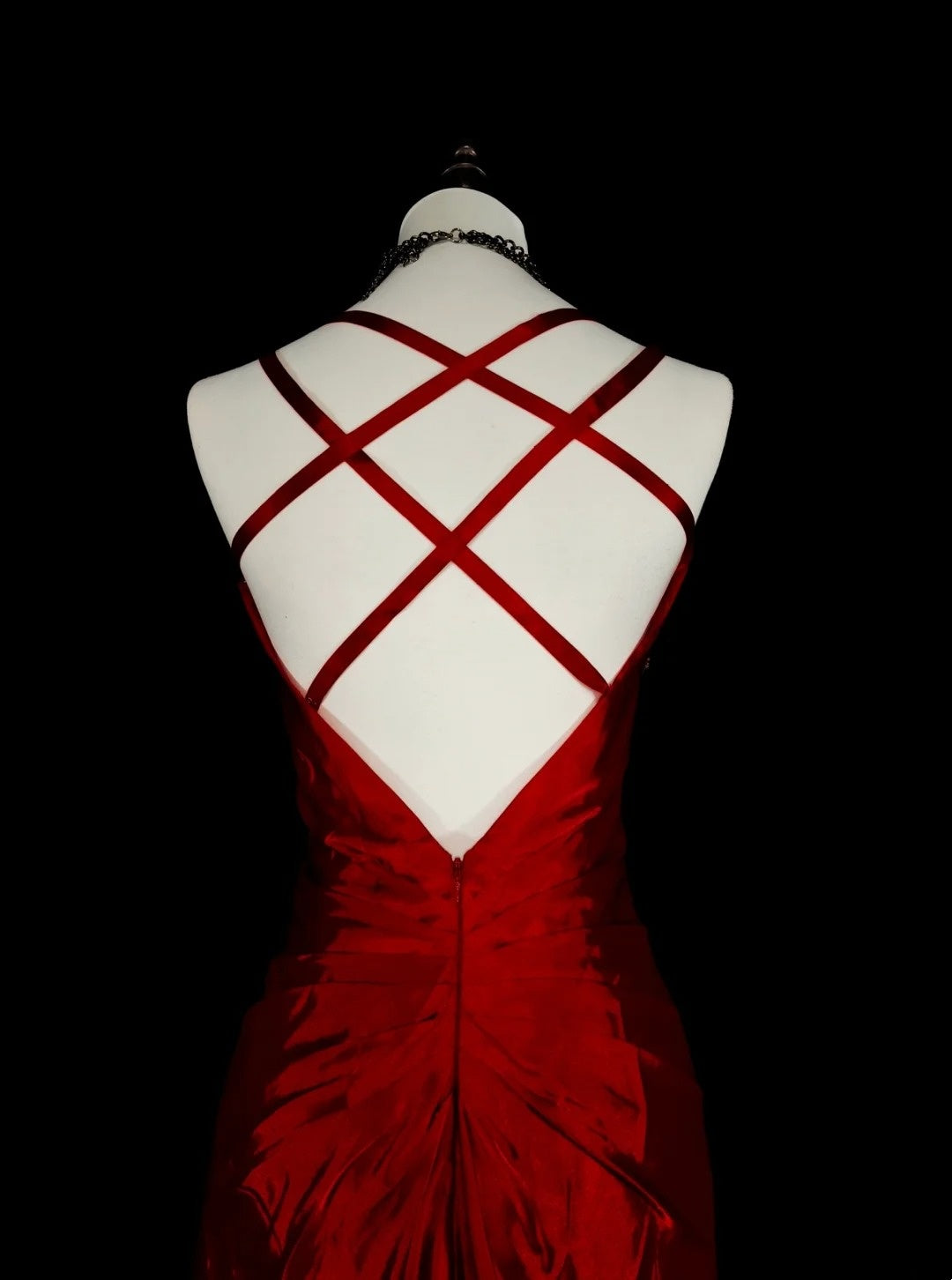 Vintage Prom Dresses Aesthetic 1950s Retro Mermaid Dark Red Backless Long Party Dress N2023