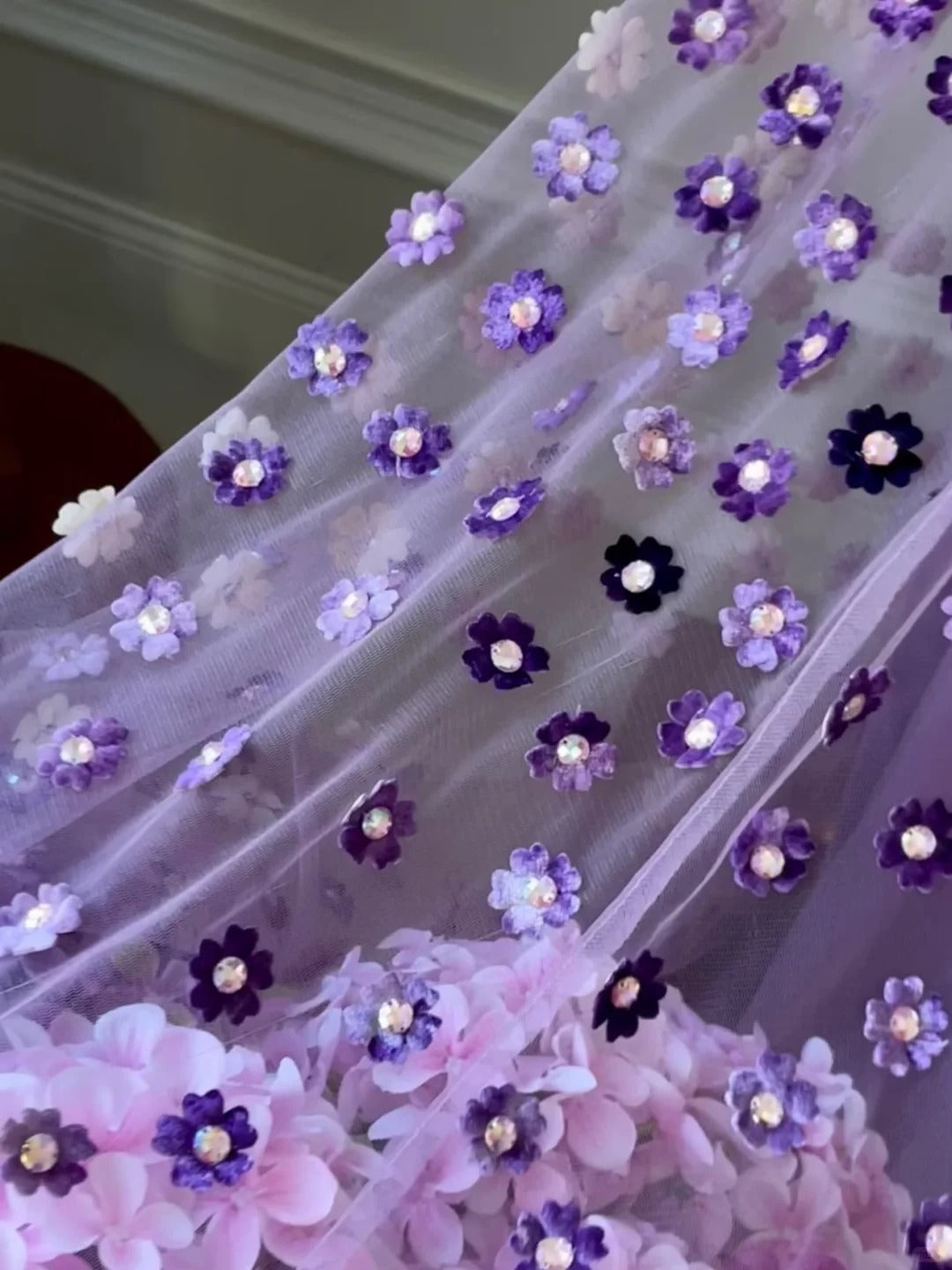 Luxurious Mermaid Spaghetti Straps Lilac With Beading Flowers School Dances Prom Dresses 8th Grade Formal Outfits Evening Gown RB8419