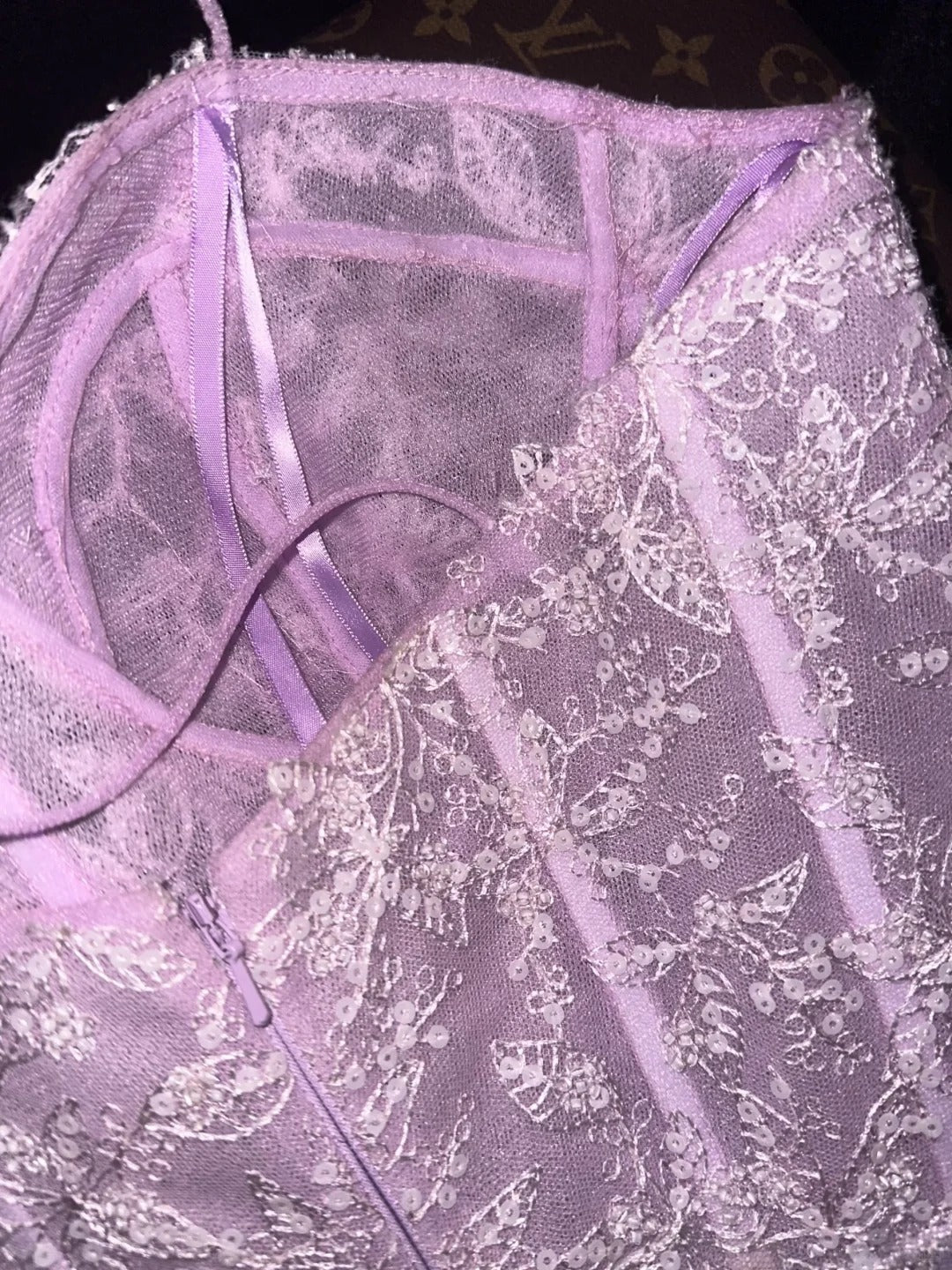 Luxurious Mermaid Spaghetti Straps Lilac Lace Long School Dances Prom Dresses 8th Grade Formal Outfits Evening Gown RB8421