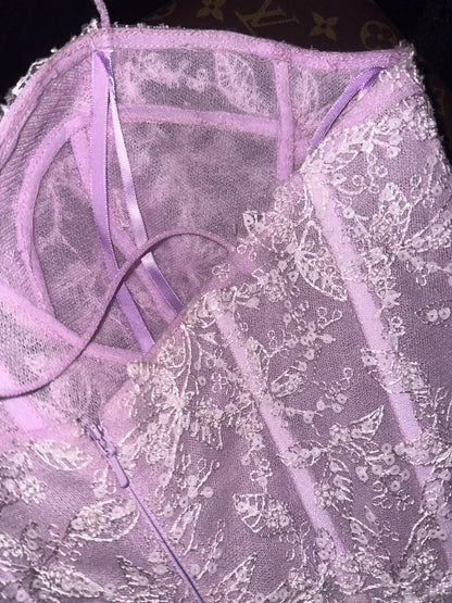 Luxurious Mermaid Spaghetti Straps Lilac Lace Long School Dances Prom Dresses 8th Grade Formal Outfits Evening Gown RB8421