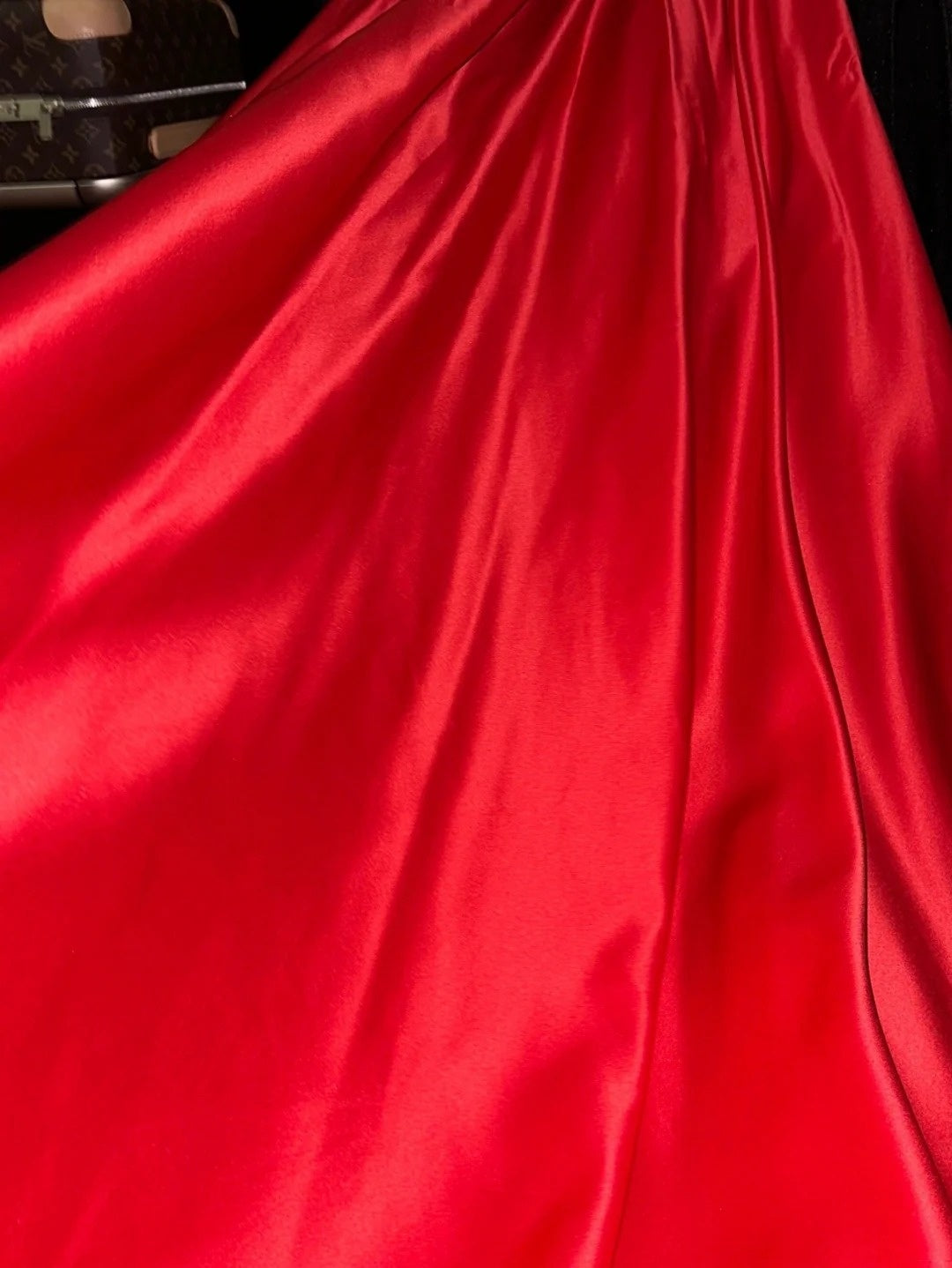 Romantic A line Sweetheart Red With Ruffled Satin School Dances Prom Dresses 8th Grade Formal Outfits Evening Gown RB8422