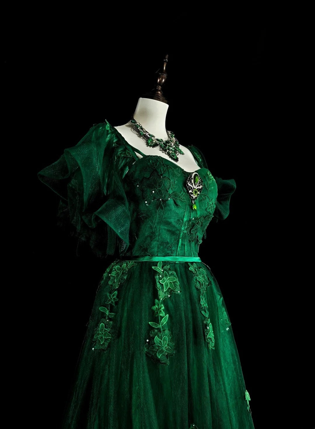 Vintage A line Spaghetti Strap Dark Green With Lace Beadings Long Prom Gown Party Wear Fashion Dresses N1827