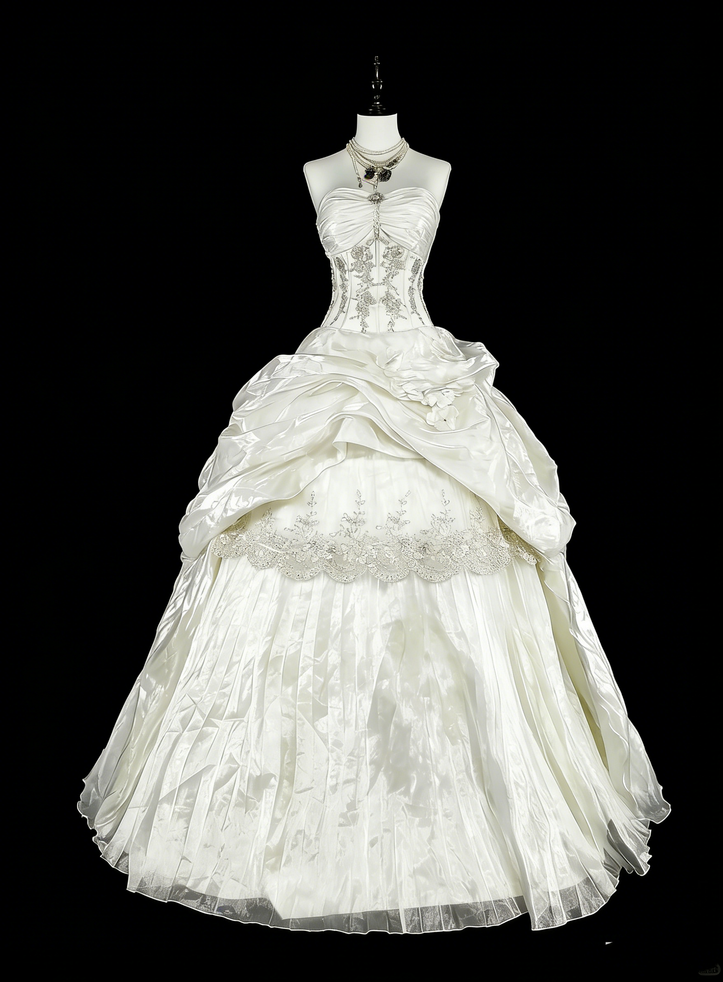Romantic Wedding Dresses Ball Gown Sweetheart Ivory With Beaded Crystals Long Bridal Gown N3412