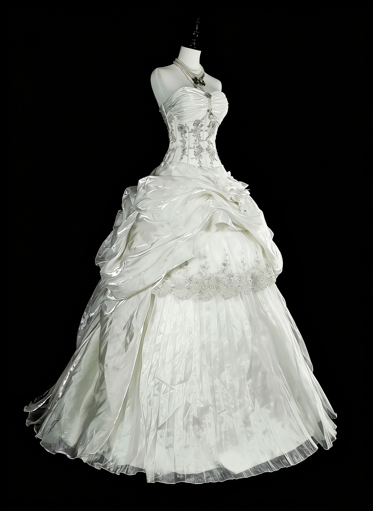 Romantic Wedding Dresses Ball Gown Sweetheart Ivory With Beaded Crystals Long Bridal Gown N3412