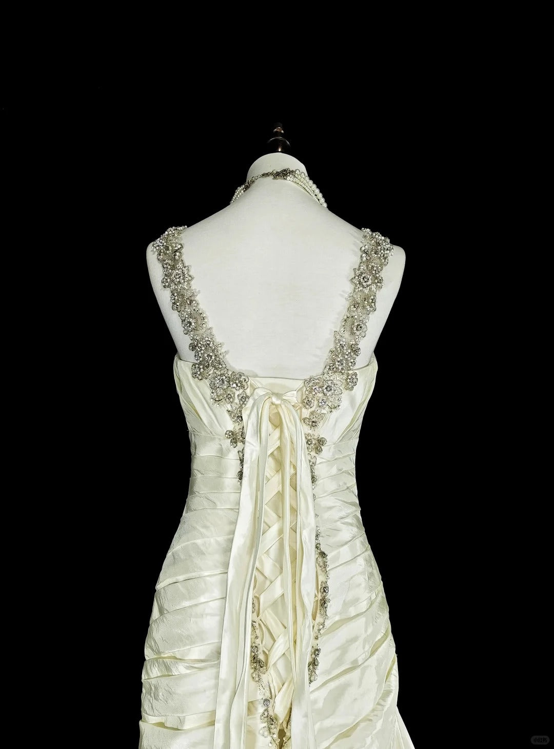 Vintage 80s Wedding Dresses Mermaid Sweetheart Ivory Long Brides Dress Fitted Bridal Gown N1609