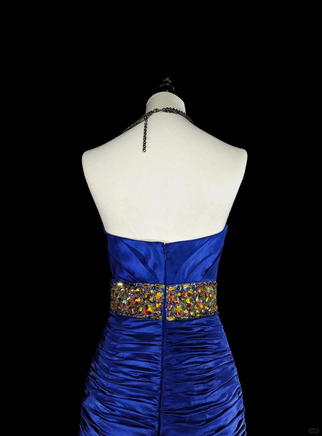 Vintage Prom Dresses Mermaid Sweetheart Royal Blue High Low With Beads Long Party Dress N2370
