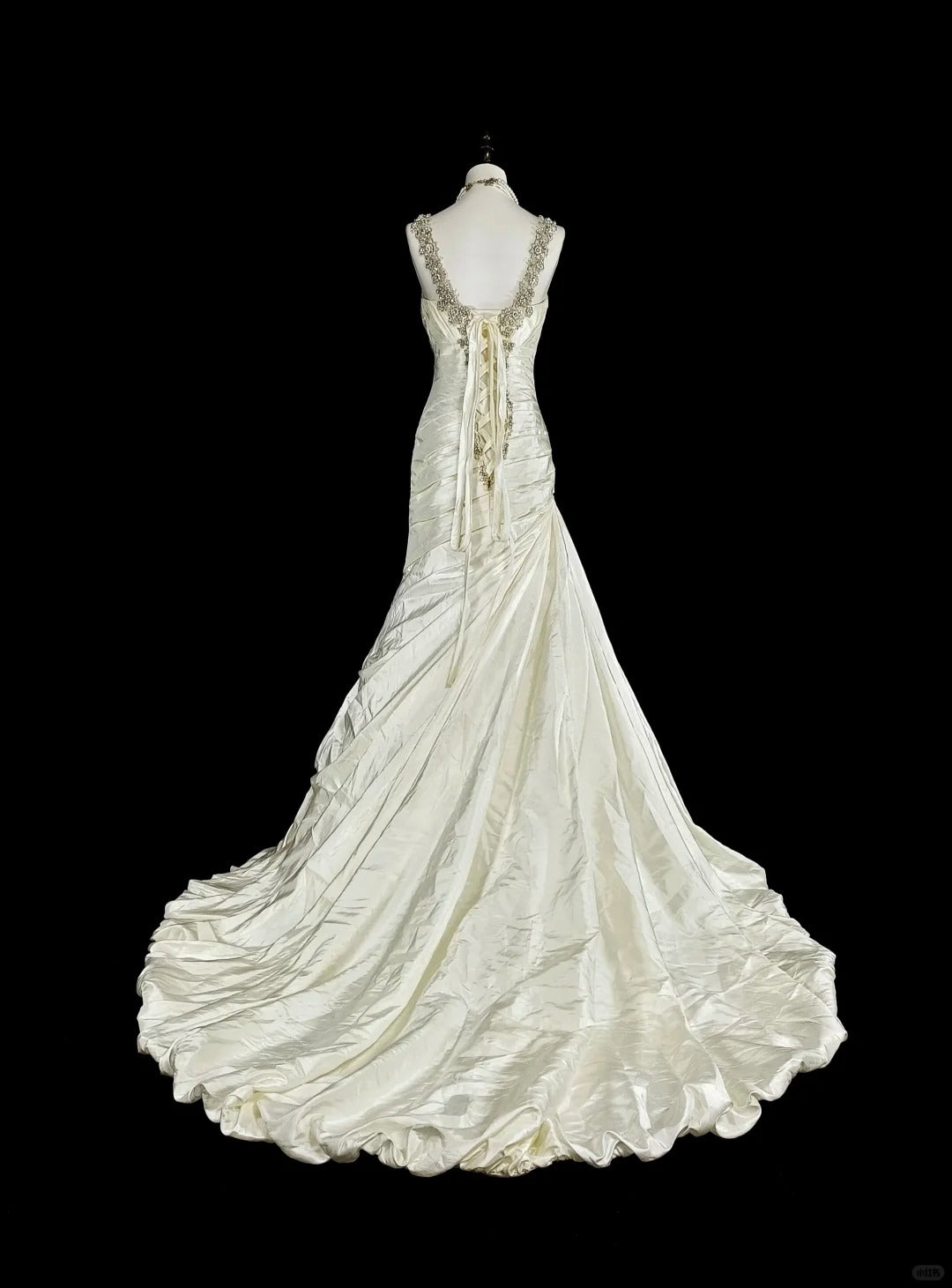 Vintage 80s Wedding Dresses Mermaid Sweetheart Ivory Long Brides Dress Fitted Bridal Gown N1609