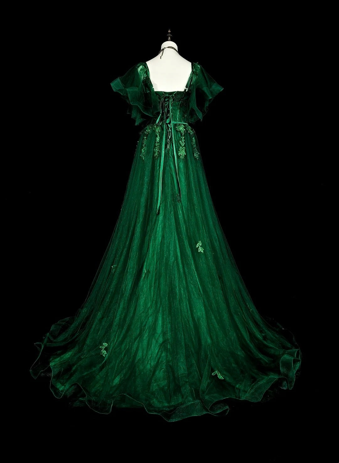 Vintage A line Spaghetti Strap Dark Green With Lace Beadings Long Prom Gown Party Wear Fashion Dresses N1827