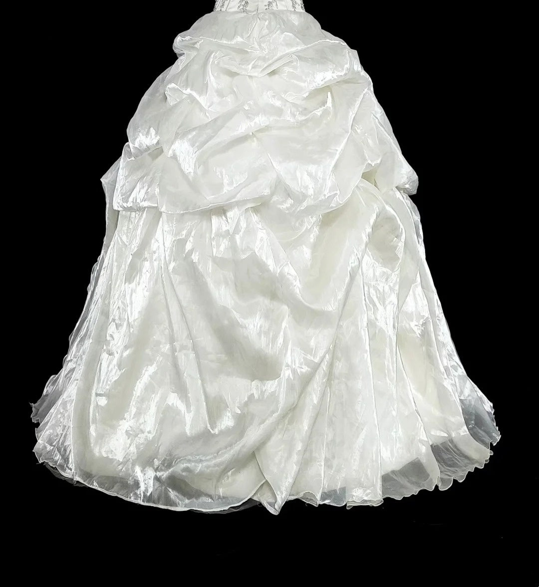 Romantic Wedding Dresses Ball Gown Sweetheart Ivory With Beaded Crystals Long Bridal Gown N3412