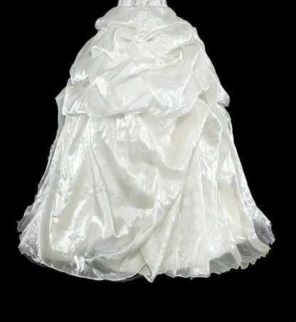Romantic Wedding Dresses Ball Gown Sweetheart Ivory With Beaded Crystals Long Bridal Gown N3412