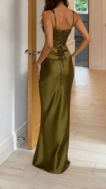 Simple Prom Dresses, Satin Party Dress, Bodycon Senior School Event Dress Formal Gown N620
