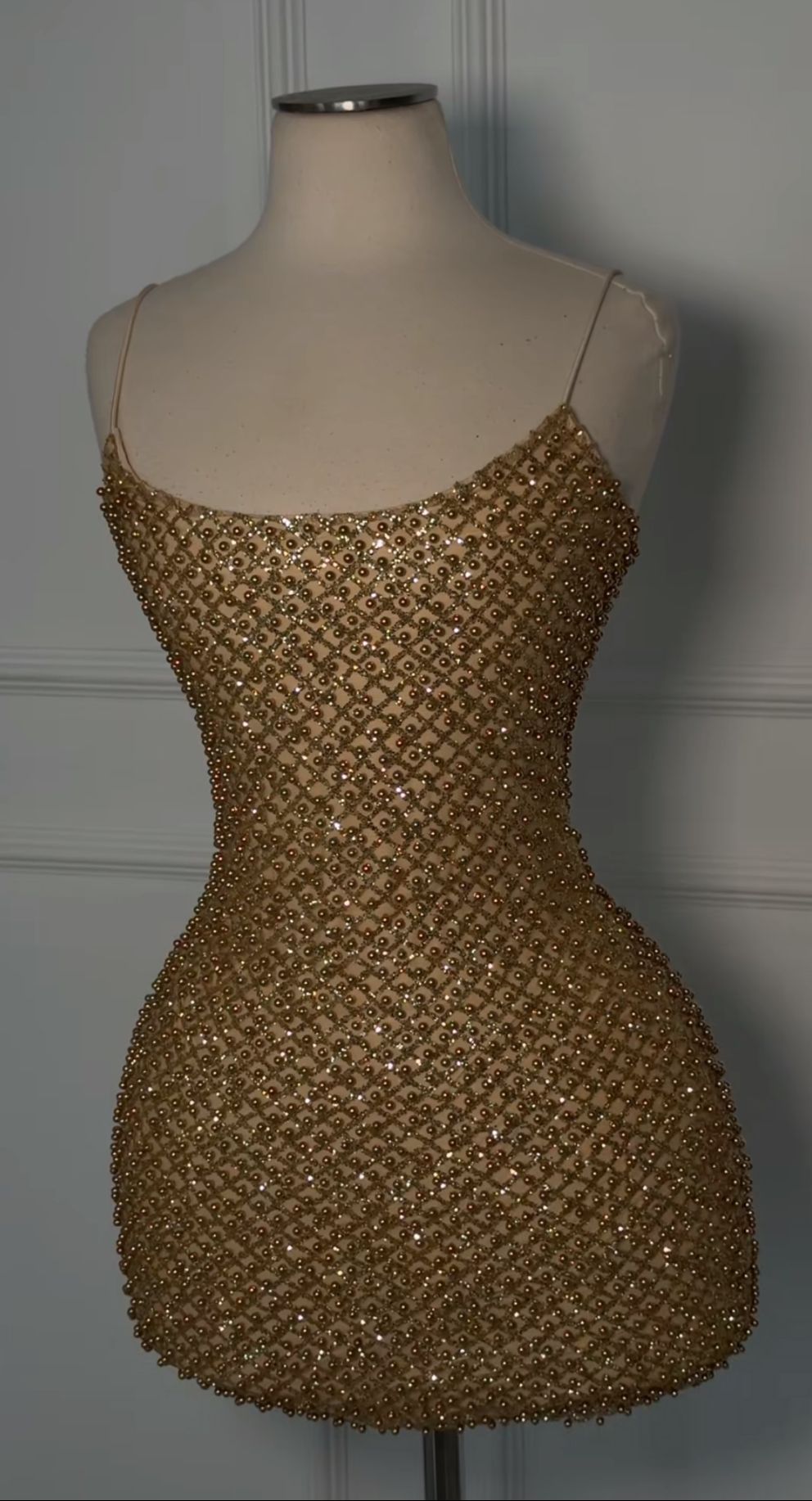 Sparkly Sheath Spaghetti Strap Gold Sequin Mini Senior Inspo Short Birthday 17th Party Outfits Homecoming Dresses RB3161