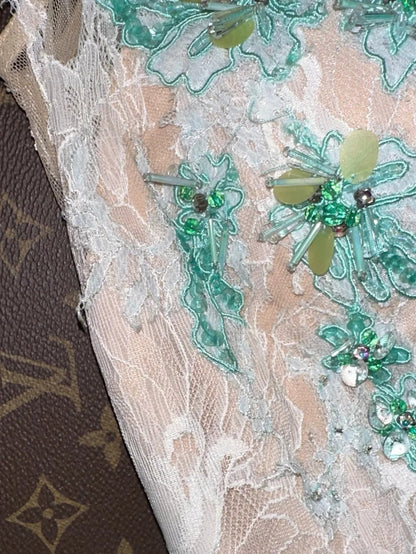 Luxurious Mermaid Scoop Chiffon Blue With Beading Appliques School Dances Prom Dresses 8th Grade Formal Outfits Evening Gown RB8423