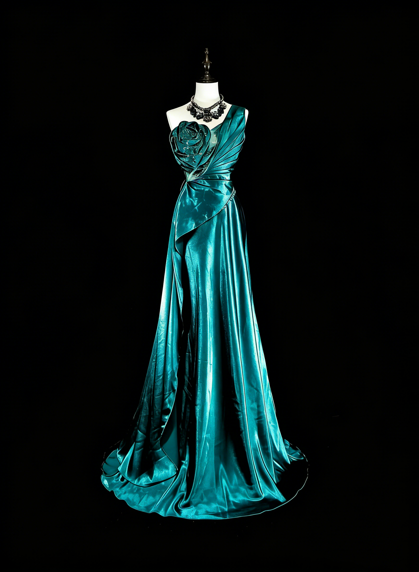Vintage Prom Dresses Aesthetic 1950s Retro Classy A Line Dark Green Long Inspo Formal Gowns N1992
