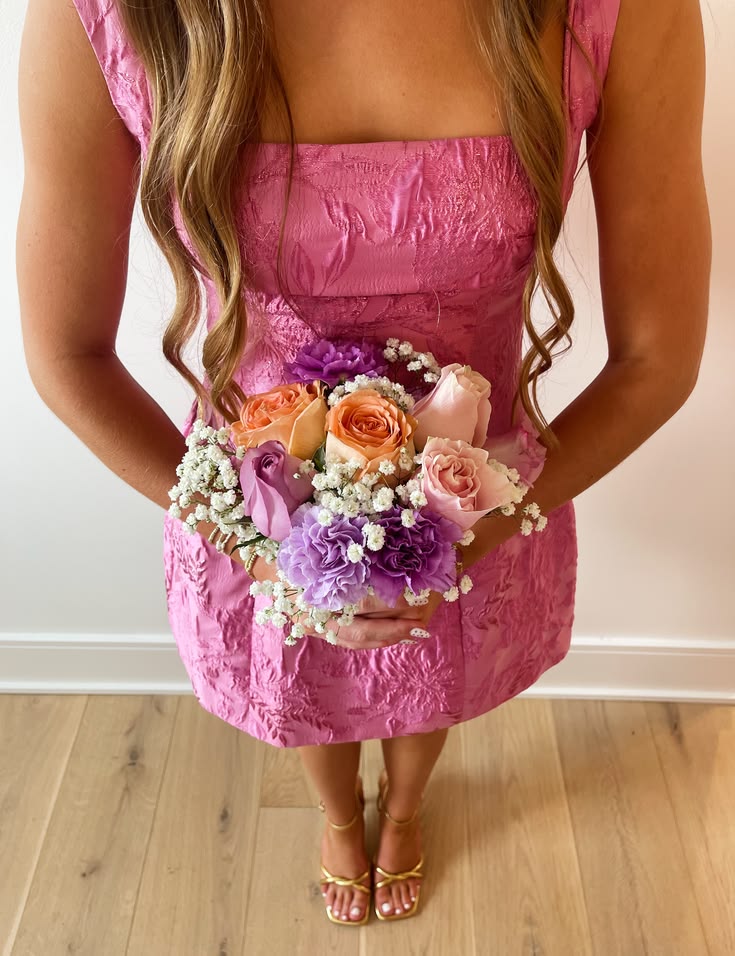 Senior homecoming dress, A line Pink Square Neck Short hoco Dresses 21th 16th Birthday Cocktail Ideas Outfits RB8309