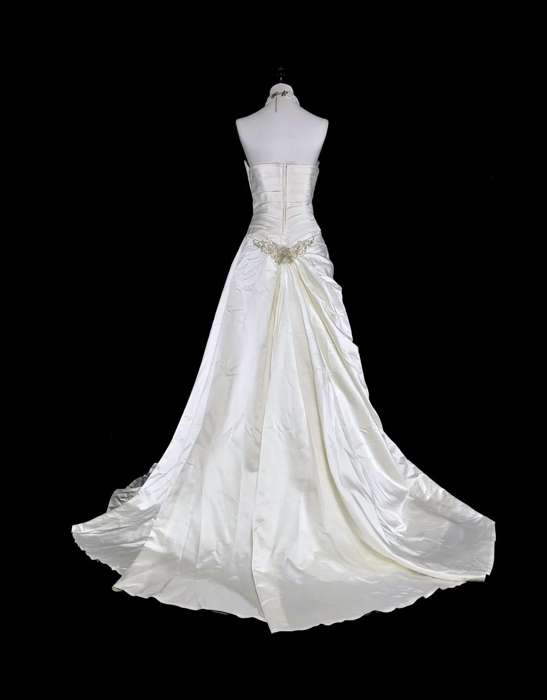 Unique Wedding Dresses Mermaid Strapless Ivory With Beaded Crystals Long Bridal Gown N3419