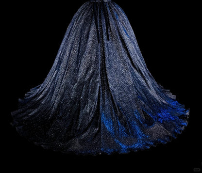 Modest Prom Dresses Ball Gown Navy Blue Tulle Off The Shoulder Sweet 16 Dress Formal Evening Outfits N3516