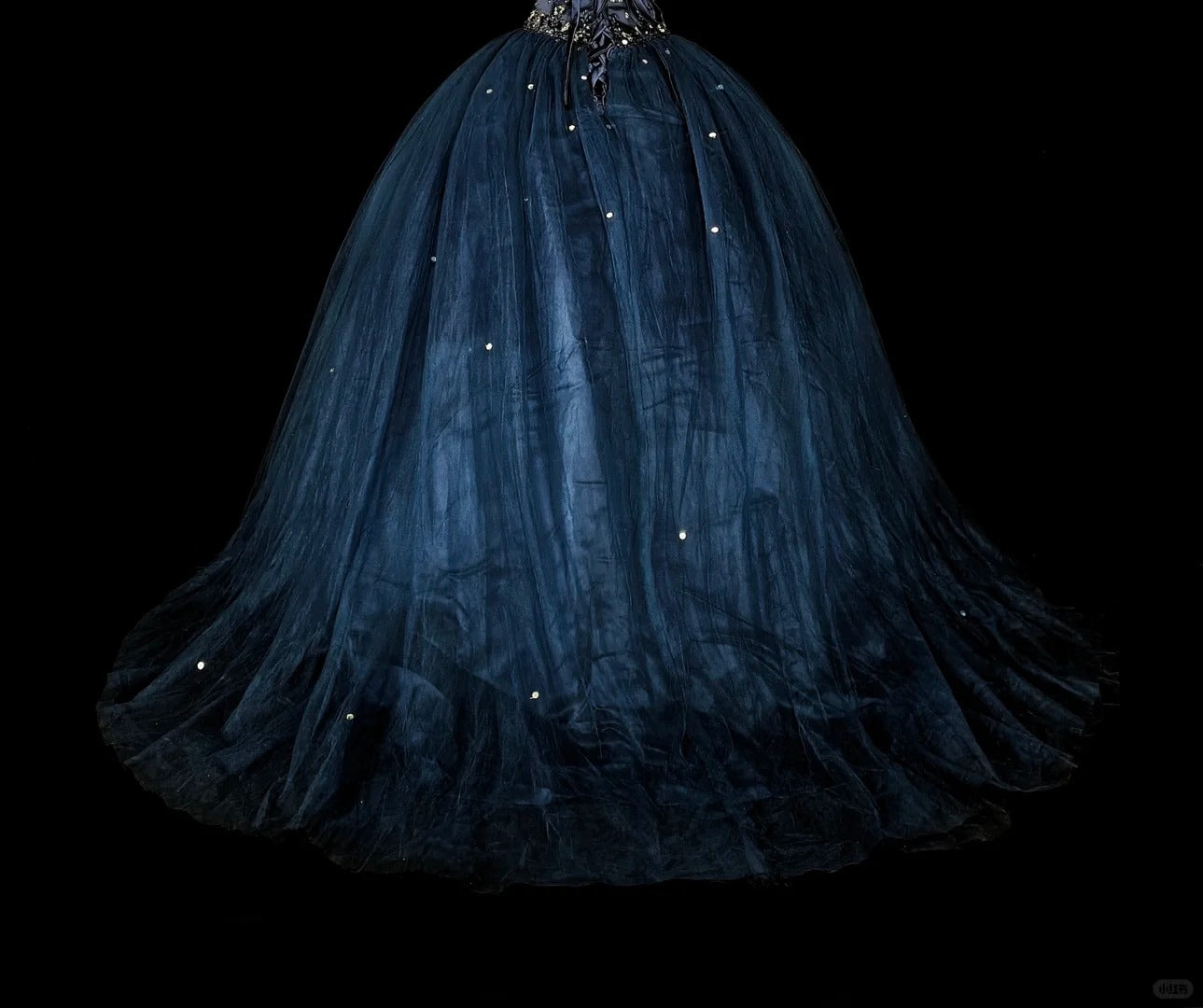 Modest Prom Dresses Ball Gown Navy Blue Tulle Sleeveless Sweet 16 Dress Formal Evening Outfits N3515