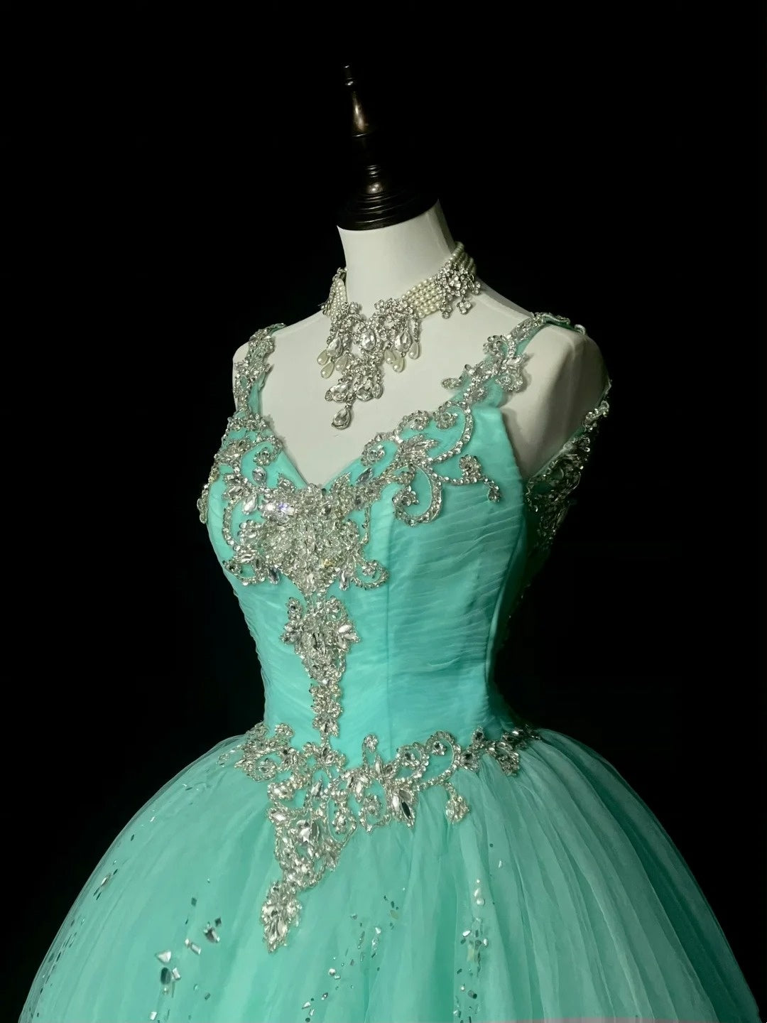 Vintage Ball Gown Sweetheart Mint Green Tulle Sweet 16 Dresses Quinceanera Dress Long 15 Vestidos De Fiesta N1468