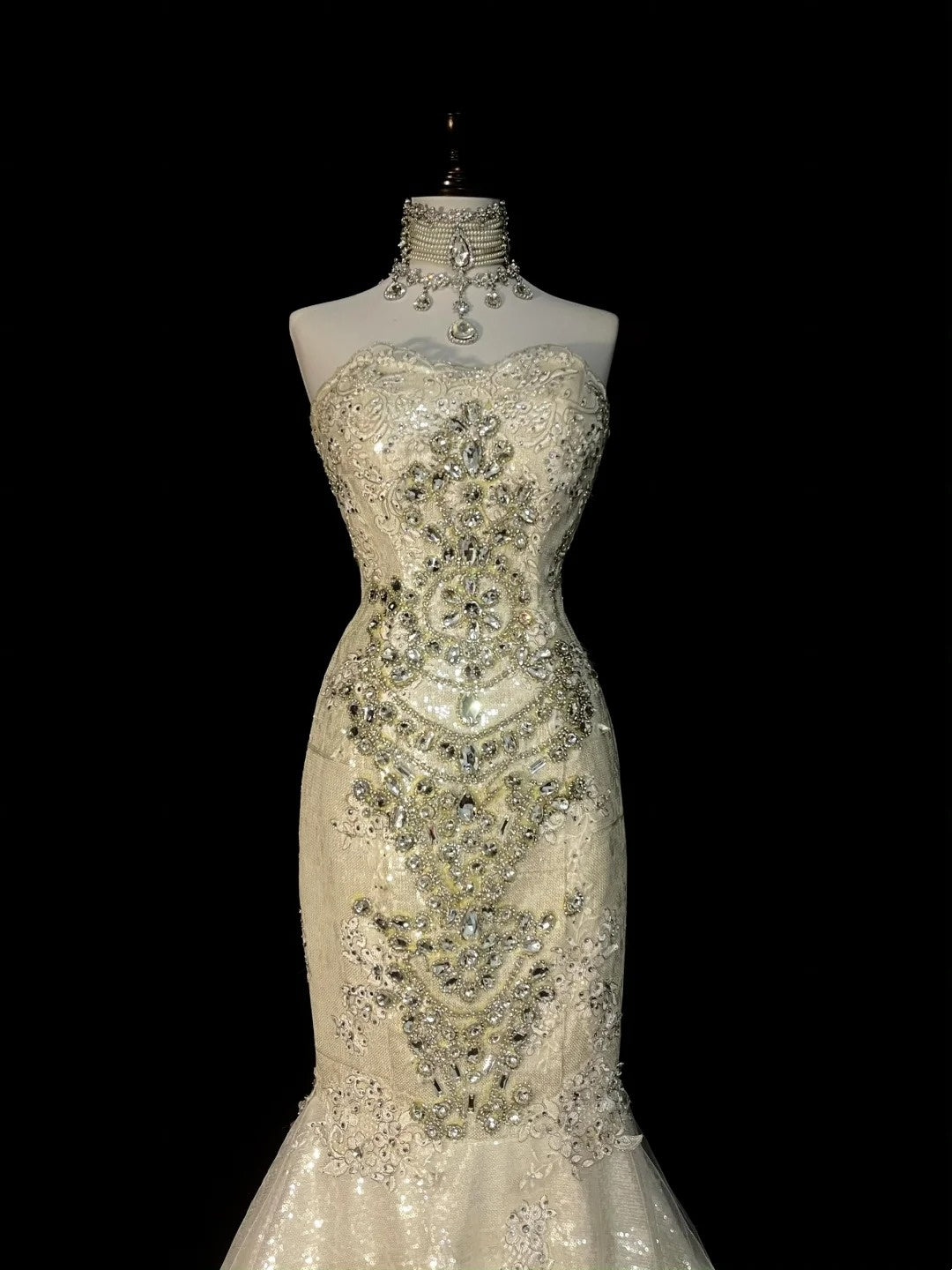 Vintage 80s Wedding Dresses Mermaid Sweetheart Ivory Lace Tulle Long Brides Dress Fitted Bridal Gown N1470
