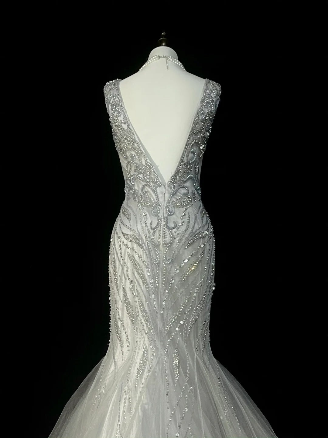 Vintage Mermaid V Neck Silver Tulle With Pleated Sleeveless 80s Prom Dresses Long Formal Party Gown N1472