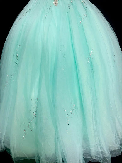 Vintage Ball Gown Sweetheart Mint Green Tulle Sweet 16 Dresses Quinceanera Dress Long 15 Vestidos De Fiesta N1468